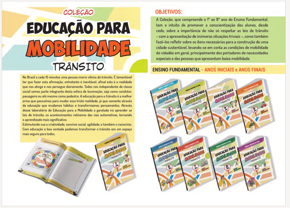 Coleção Educação para Mobilidade — livros sobre trânsito do 1º ao 9º ano